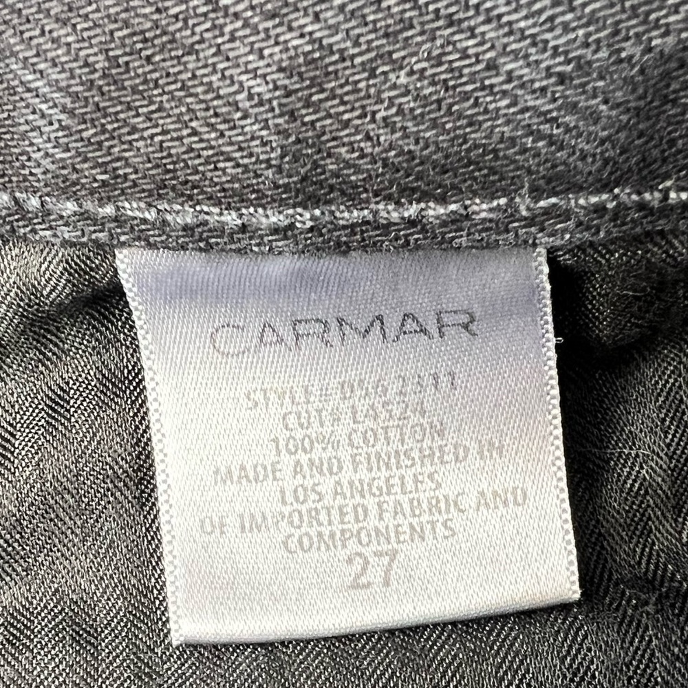 Carmar Los Angeles Black distressed Denim Zipper Skirt Size 27 - Picture 7 of 9